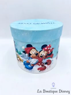 Boite Carton Mickey Minnie Et Leurs Amis Hiver Disney Store Rond Make A Wish Patinoire Neige