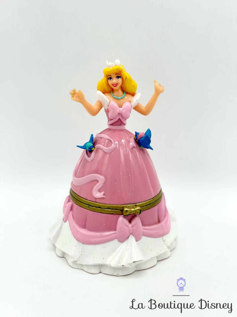 Boite Bijoux Cendrillon Disney Vintage Plastique Robe Rose 11 Cm