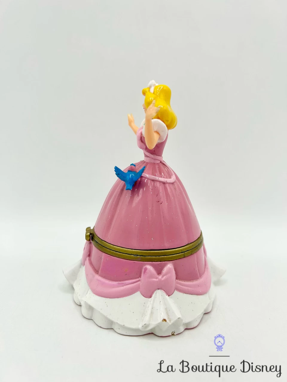 Boite Bijoux Cendrillon Disney Vintage Plastique Robe Rose 11 Cm – Image 2