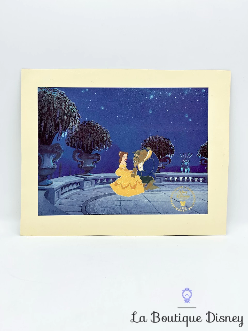 Lithographie La Belle Et La BĂȘte Exclusive Commemorative Walt Disney Studios 1993 Affiche