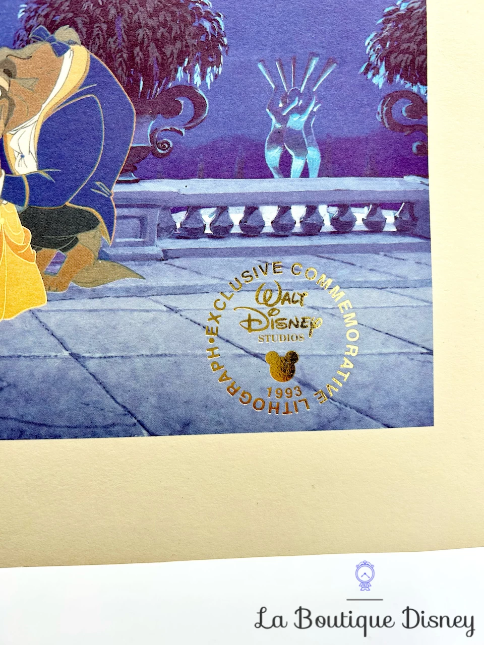 Lithographie La Belle Et La BĂȘte Exclusive Commemorative Walt Disney Studios 1993 Affiche â Image 3