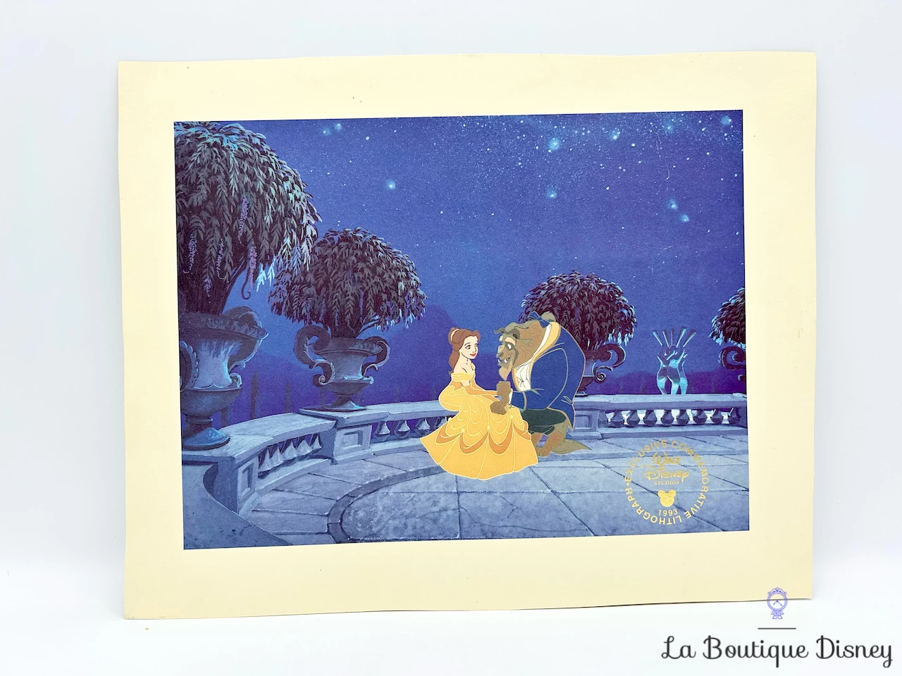 Lithographie La Belle Et La BĂȘte Exclusive Commemorative Walt Disney Studios 1993 Affiche â Image 2