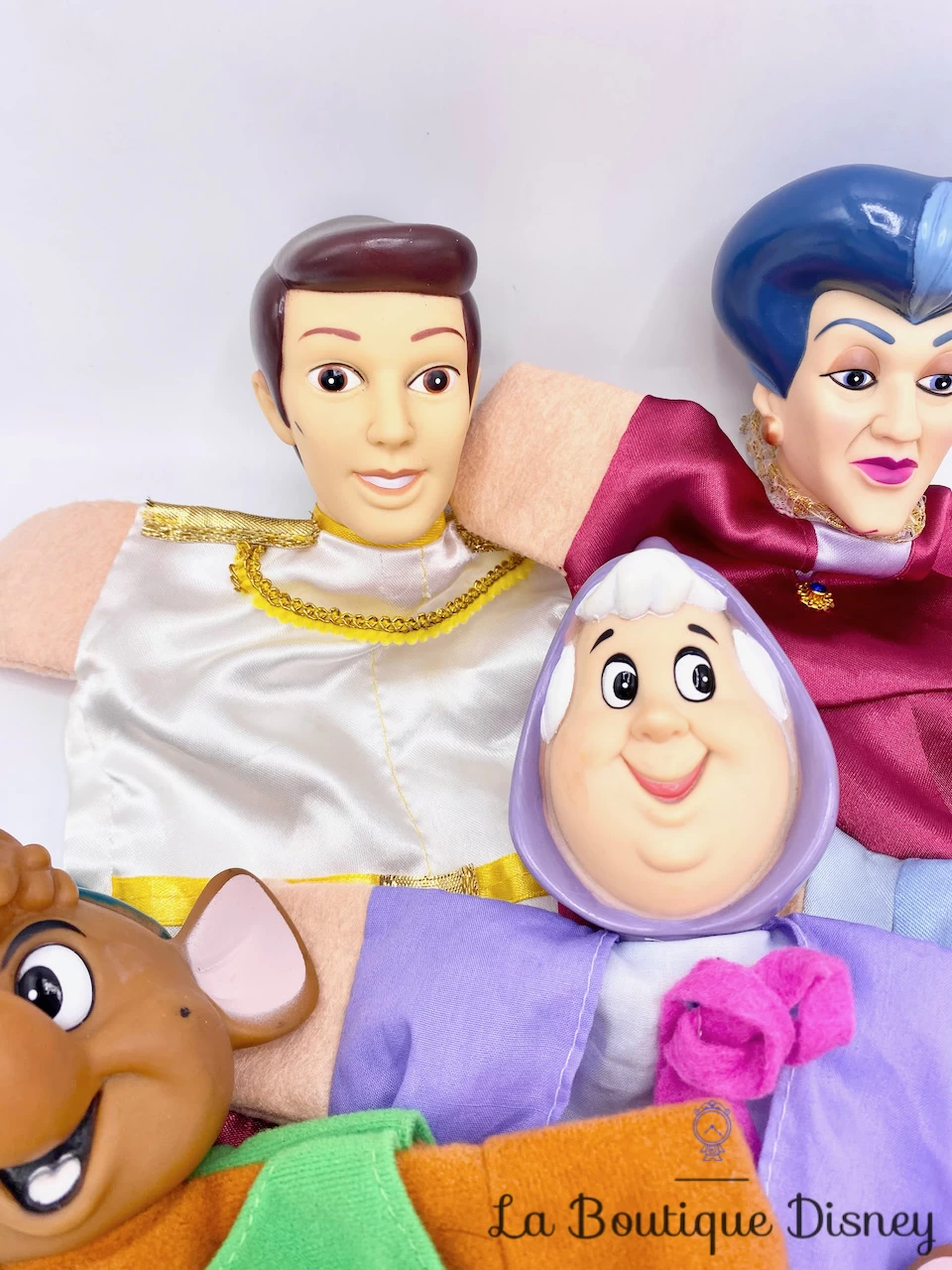 Marionnettes Cendrillon Disney Prince Madame De Trémaine Marraine Jaq Gus Main Vintage – Image 2