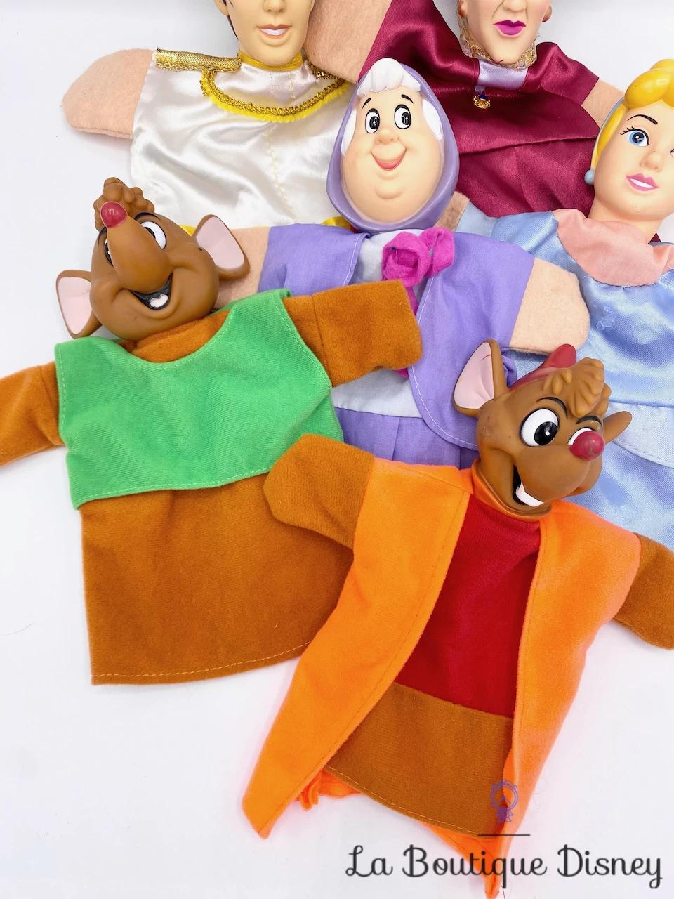 Marionnettes Cendrillon Disney Prince Madame De Trémaine Marraine Jaq Gus Main Vintage – Image 4