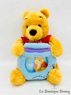 Peluche Cadre Winnie L'ourson Pot De Miel Disney Store Photo Bleu 24 Cm
