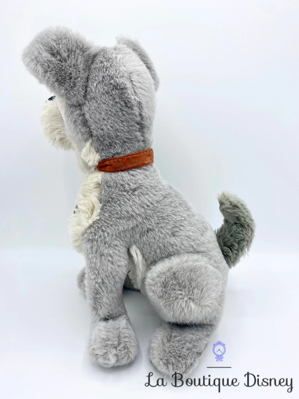 Peluche Clochard Tramp Disney La Belle Et Le Clochard Chien Gris Collier Métal Vintage 36 Cm – Image 5