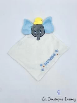 Peluche Doudou Dumbo Disney éléphant Gris Blanc Carré