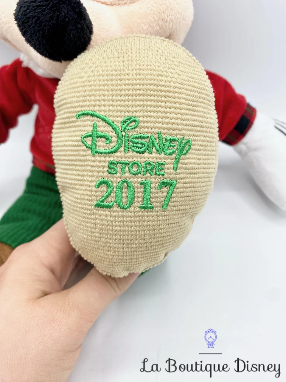 Peluche Mickey Mouse Noël Disney Store 2017 Rouge Vert Bonnet 44 Cm – Image 5