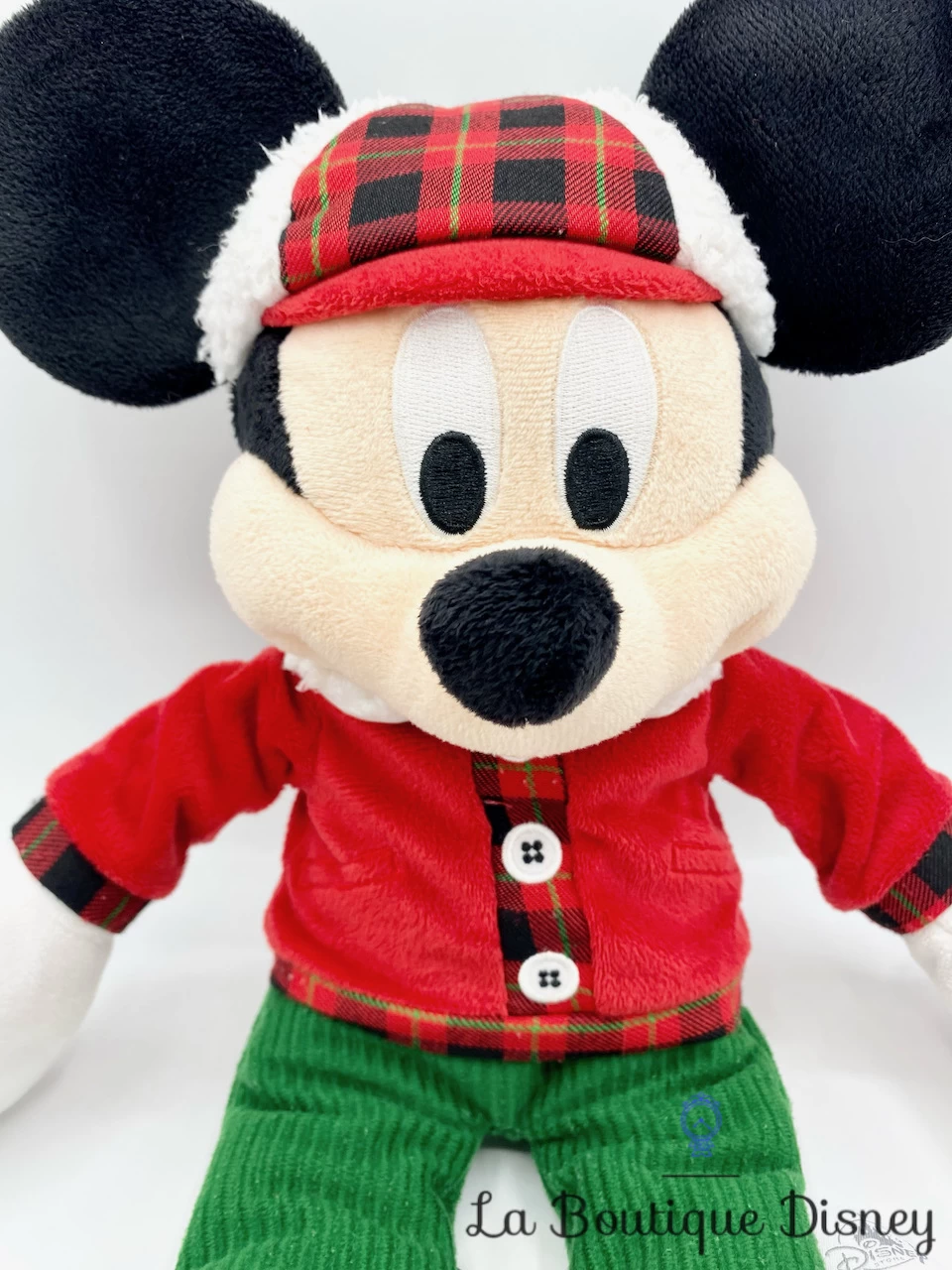 Peluche Mickey Mouse Noël Disney Store 2017 Rouge Vert Bonnet 44 Cm – Image 3