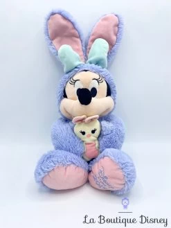 Peluche Minnie Mouse Pâques Disney Store 2019 Lapin Violet 44 Cm
