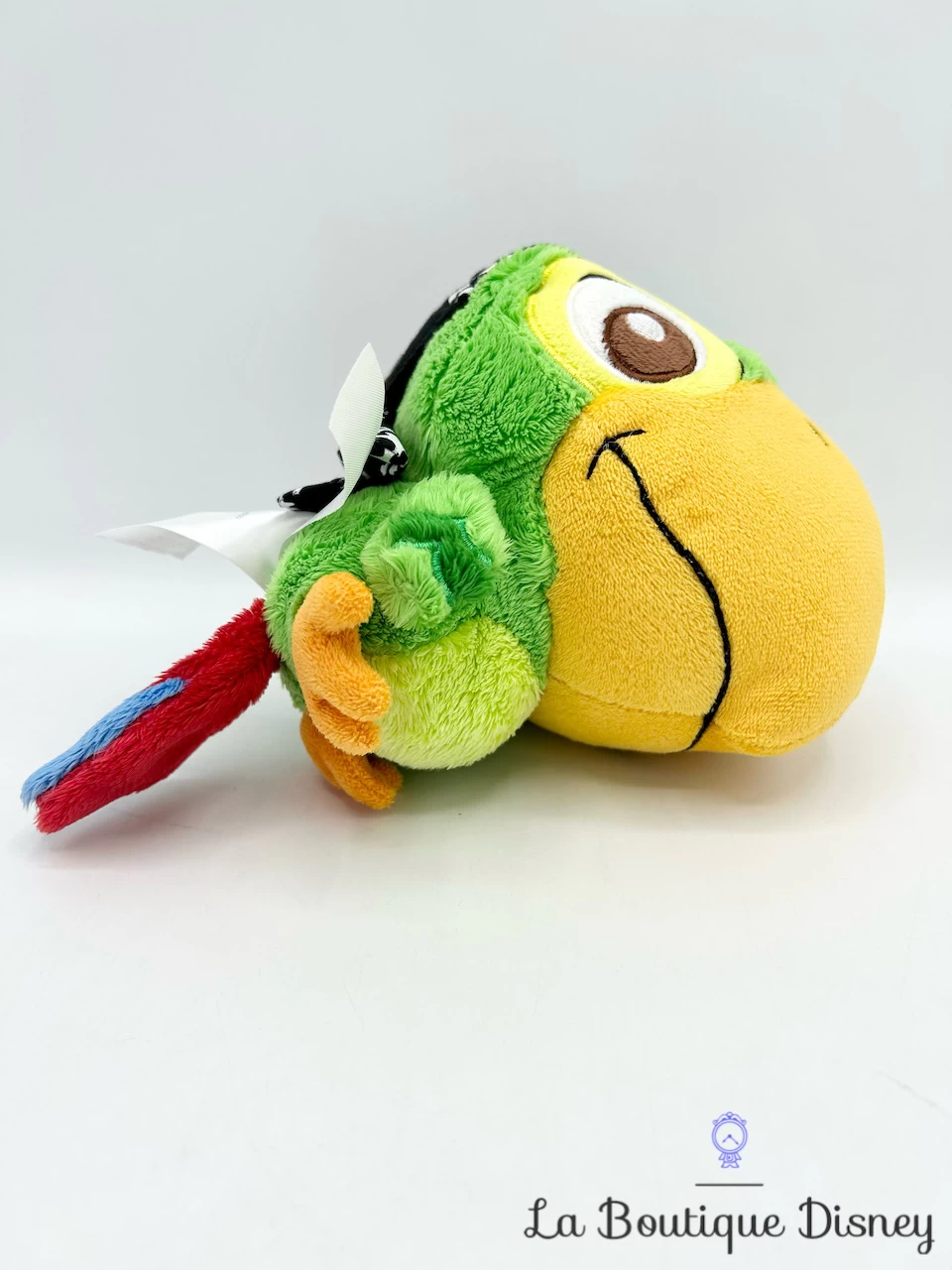 Peluche Skully Perroquet Jake Et Les Pirates Du Pays Imaginaire Disney Store Vert Bandana 17 Cm – Image 4