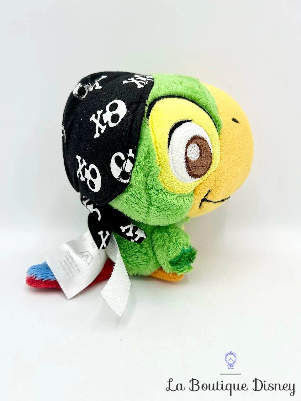 Peluche Skully Perroquet Jake Et Les Pirates Du Pays Imaginaire Disney Store Vert Bandana 17 Cm – Image 2