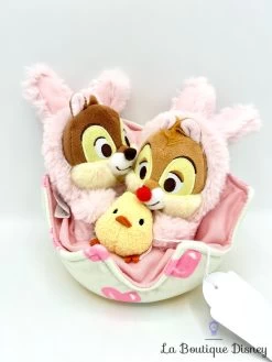 Peluche Tic Et Tac Pâques Disney Store 2018 Coquille Oeuf Rose Lapin 18 Cm