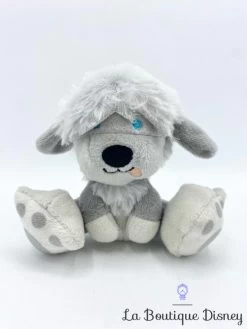 Peluche Max Tiny Big Feet Disney Store La Petite Sirène Chien Gris Blanc 10 Cm