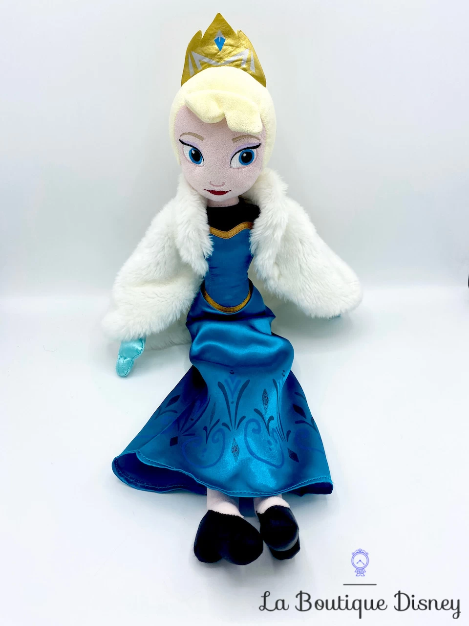 Poupée Chiffon Elsa La Reine Des Neiges Disney Store Peluche Cape Fourrure Hiver 53 Cm