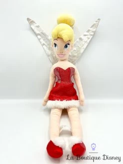 Poupée Chiffon Fée Clochette Noël Disney Store 2011 Peluche Peter Pan Robe Rouge 56 Cm