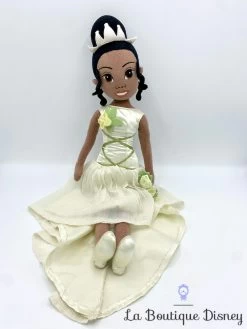 Poupée Chiffon Tiana Mariée La Princesse Et La Grenouille Disney Store Peluche Princesse Vert Fleur 53 Cm
