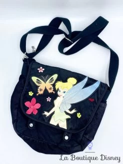 Sac Besace La Fée Clochette Disney Store Peter Pan Bandoulière Noir Papillon Fleur